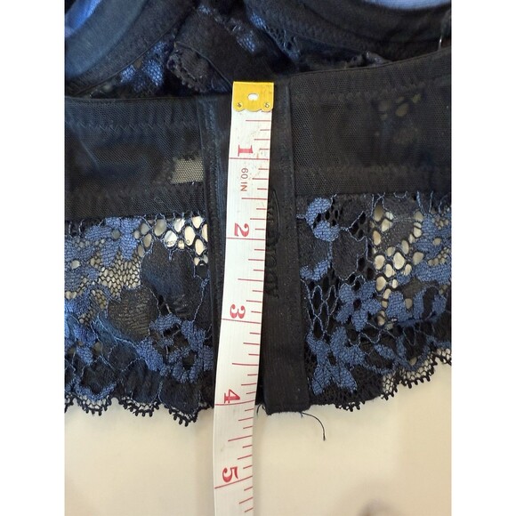 Adore Me Pacchi Contour Demi Bra 38C & Cheeky Bottoms Large Set Black/Navy NEW - Picture 9 of 15